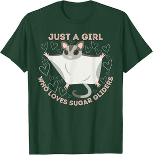 Just a Girl Who Loves Sugar Gliders Cute Sugar Glider Lover T-Shirt - T-Shirt | Forest