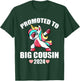 Dabbing Unicorn Shirts For Kids, Promoted To Big Cousin 2024 T-Shirt - T-Shirt | Forest