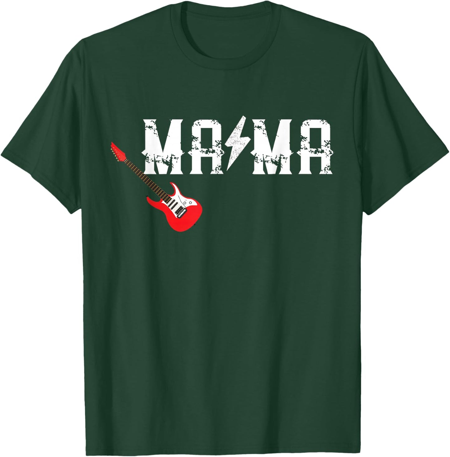 Mama Rockin One Birthday Family Matching Rock Guitar T-Shirt - T-Shirt | Forest