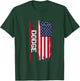 Dodge USA Flag , -Adult, Black, Small, Short Sleeve, Modern, City, Vacation, Exercise and Fitness, , Casual, All Seasons T-Shirt - T-Shirt | Forest
