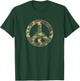 Camo Peace Sign Symbol Camouflage Women Adults T-Shirt - T-Shirt | Forest
