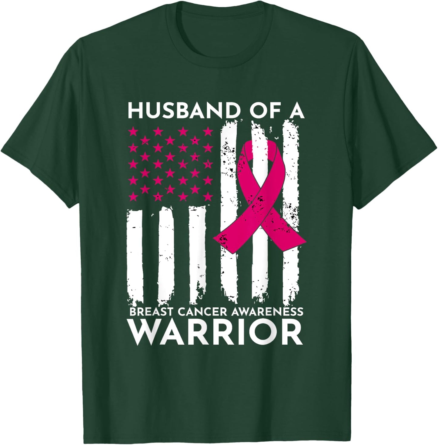 Pink Husband Of A Breast Cancer Awareness Month Warrior T-Shirt - T-Shirt | Forest
