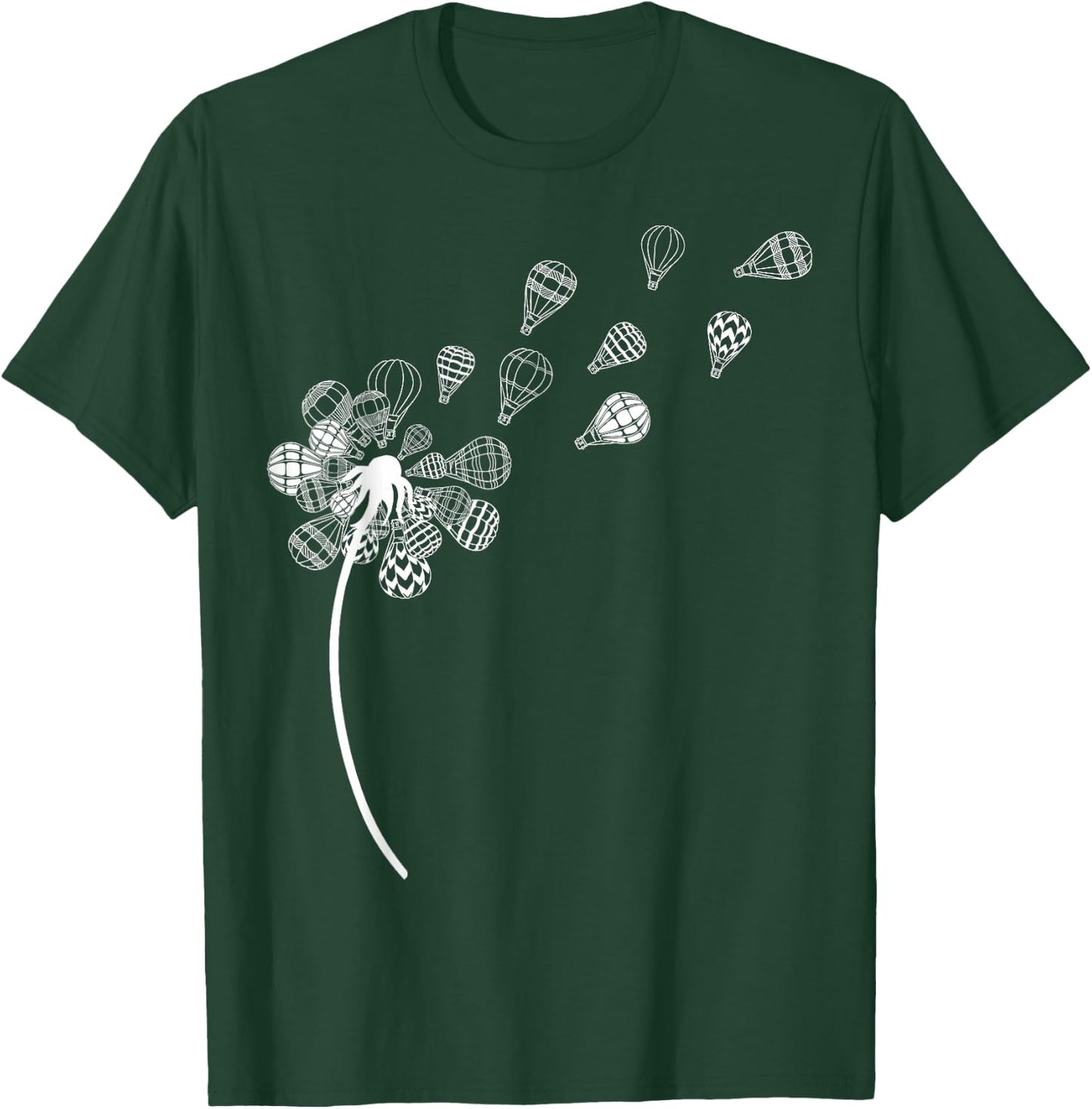 Dandelion Hot Air Balloon Festival Sky Aeronaut Art Aviation T-Shirt - T-Shirt | Forest