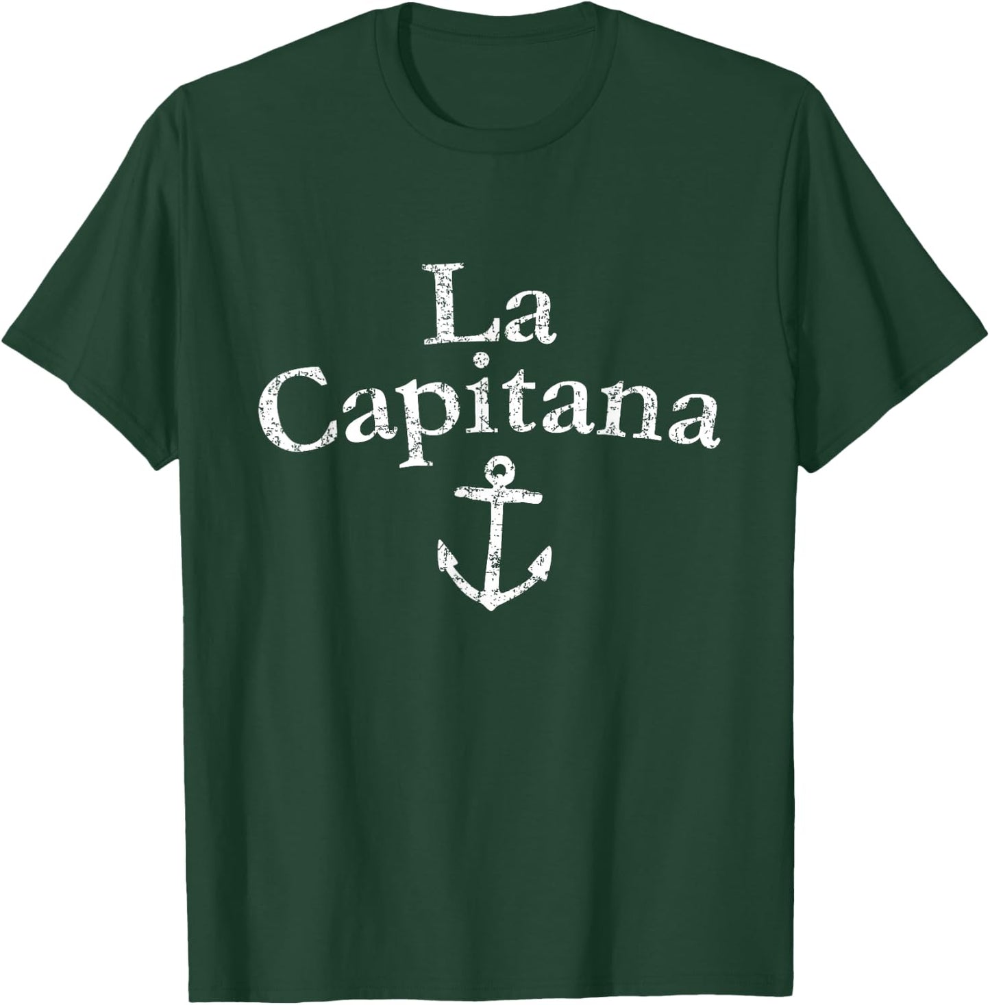 La Capitana (Vintage White) Sailing & Boating Captain T-Shirt - T-Shirt | Forest