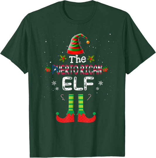 Puerto Rican Elf Group Matching Family Christmas Outfit Set T-Shirt - T-Shirt | Forest