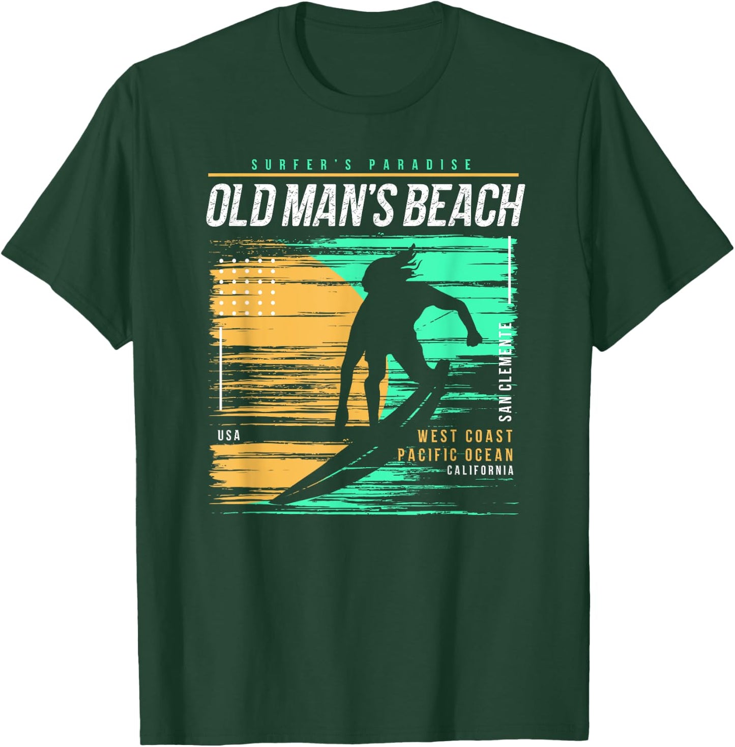 Vintage Surfing Old Mans Beach San Clemente Surfers Paradise T-Shirt - T-Shirt | Forest