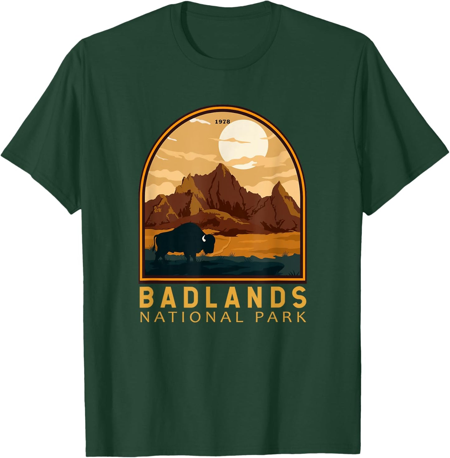 Badlands National Park South Dakota Vintage Emblem T-Shirt - T-Shirt | Forest