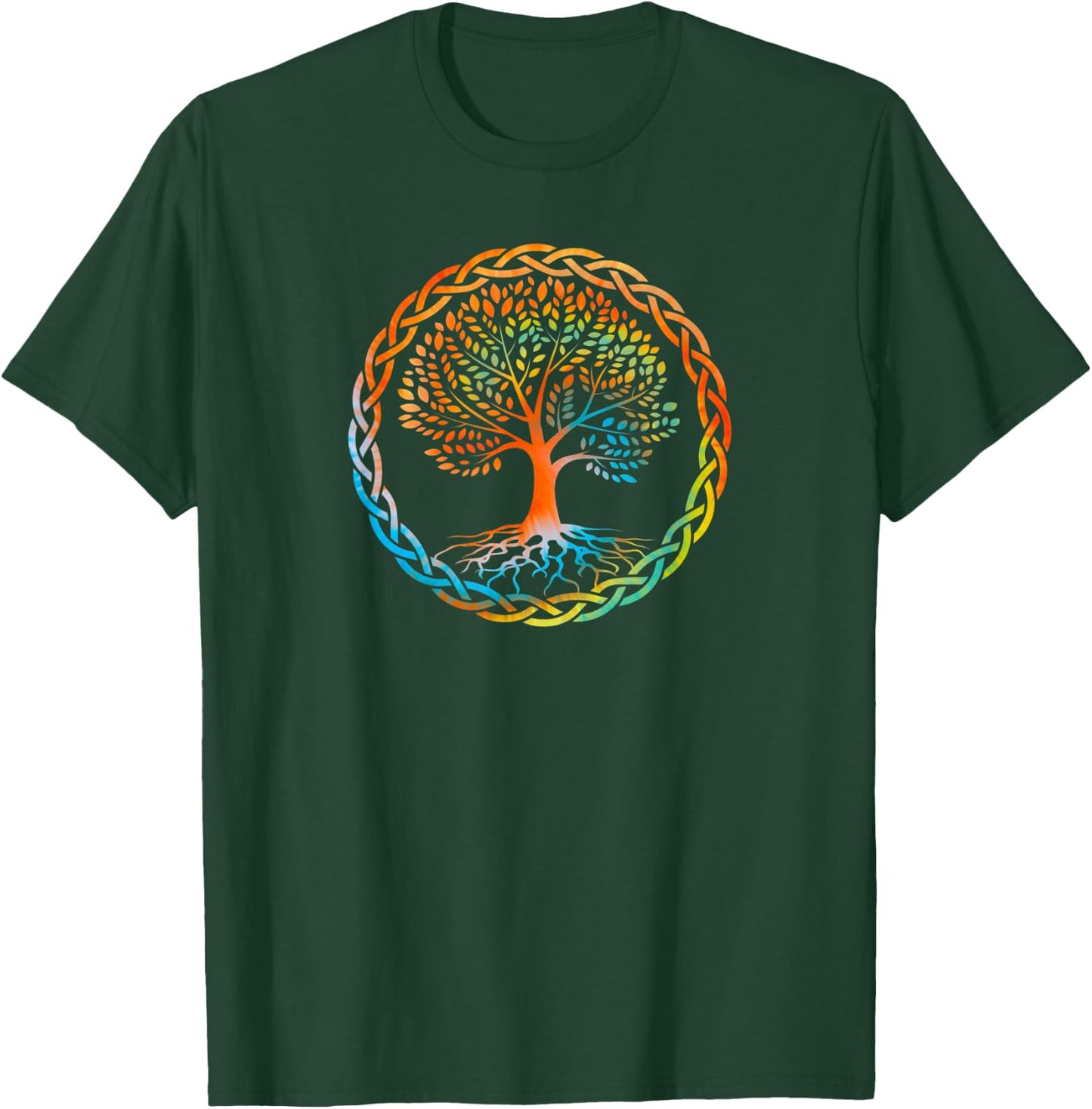 Celtic Tree of Life Tie Dye Nordic Yggdrasil Viking Women T-Shirt - T-Shirt | Forest