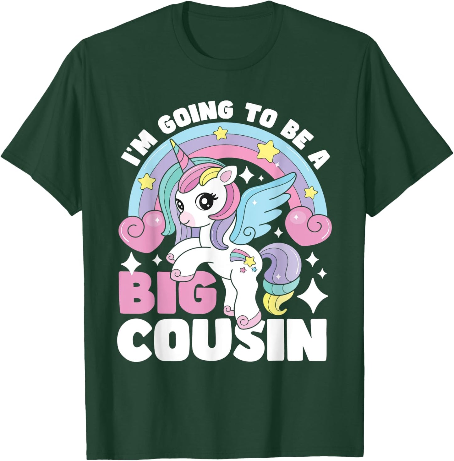 I'm Going To Be A Big Cousin - Unicorn Gender Reveal Family T-Shirt - T-Shirt | Forest
