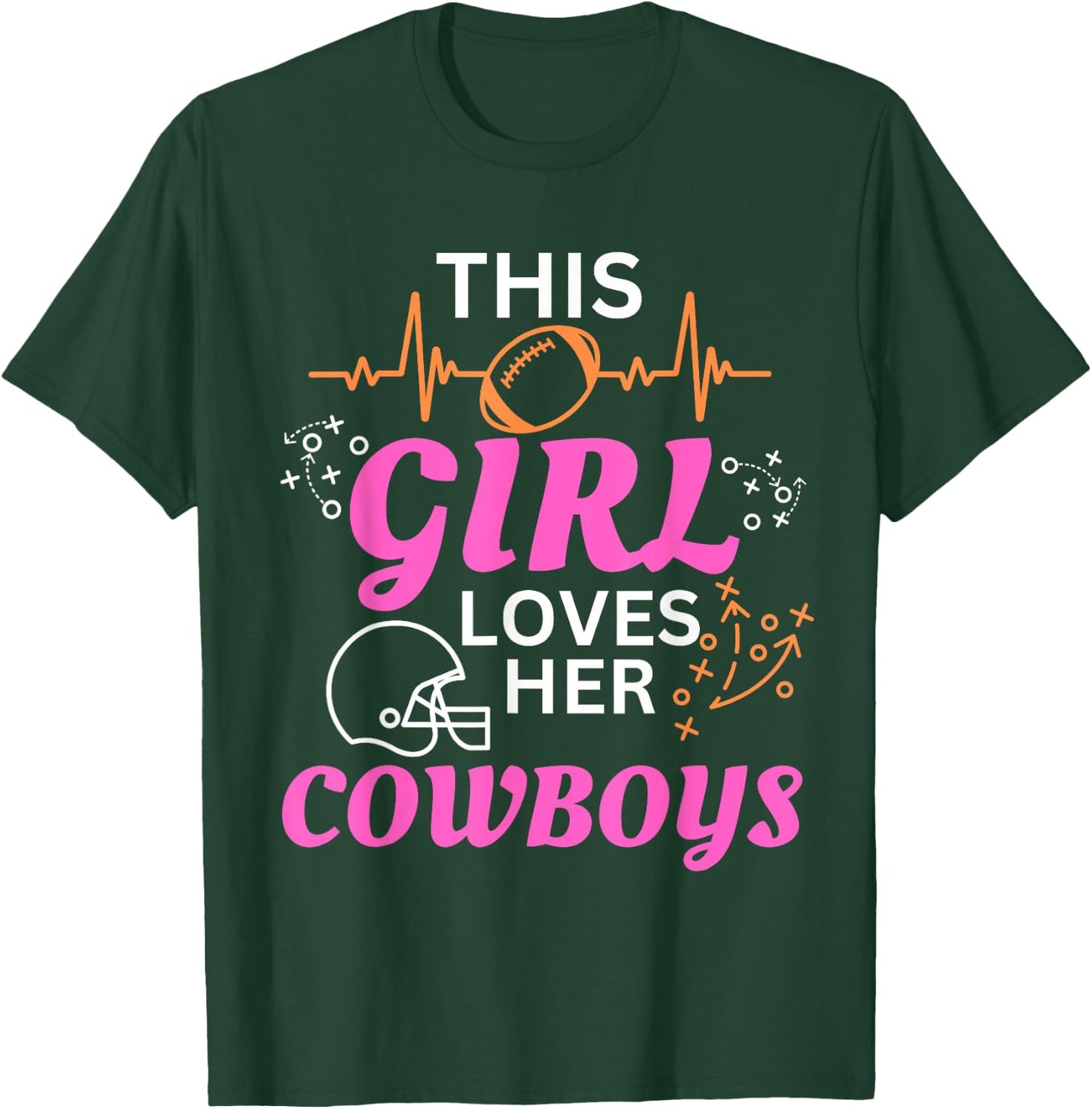 This Girl Loves Her Cowboy Cute Texas Dallas T-Shirt - T-Shirt | Forest