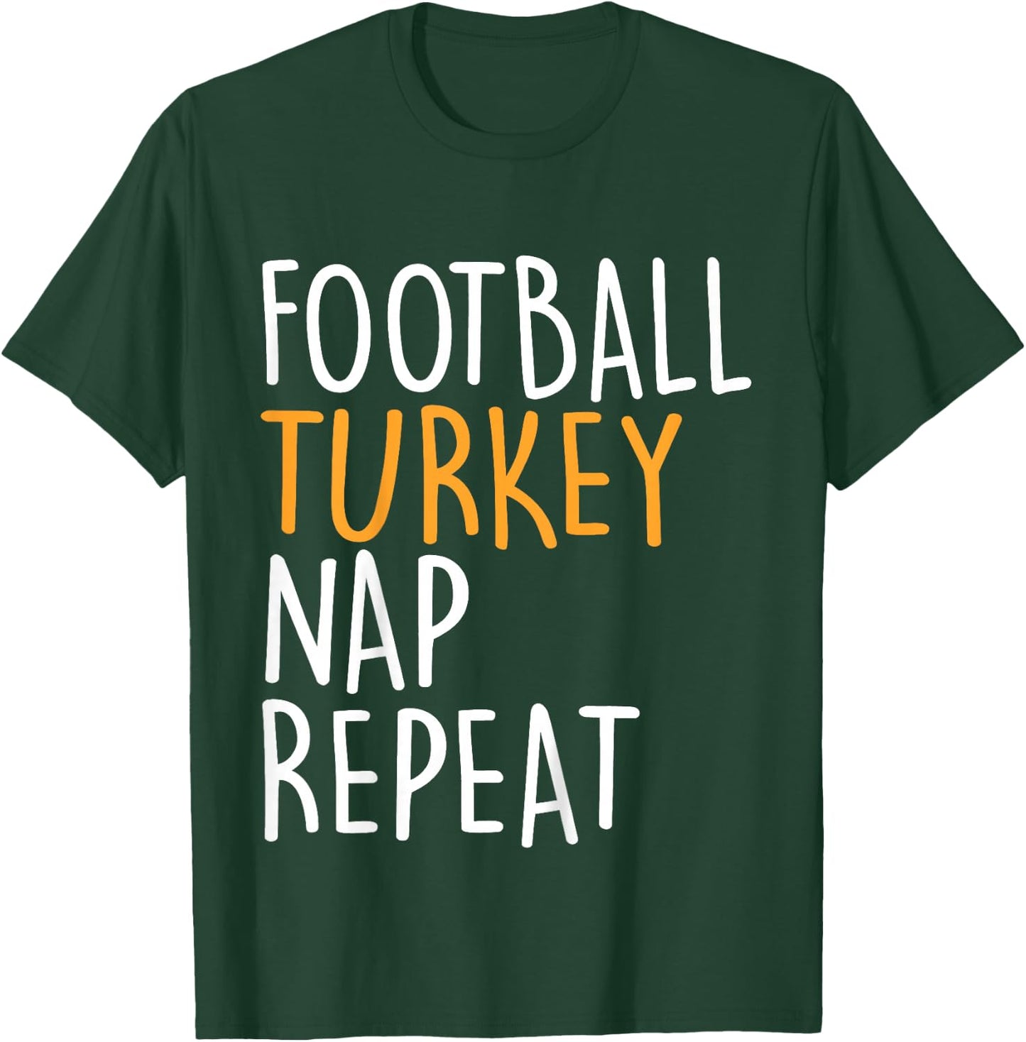Kids Football Turkey Nap Repeat Funny Boys Thanksgiving Toddler T-Shirt - T-Shirt | Forest