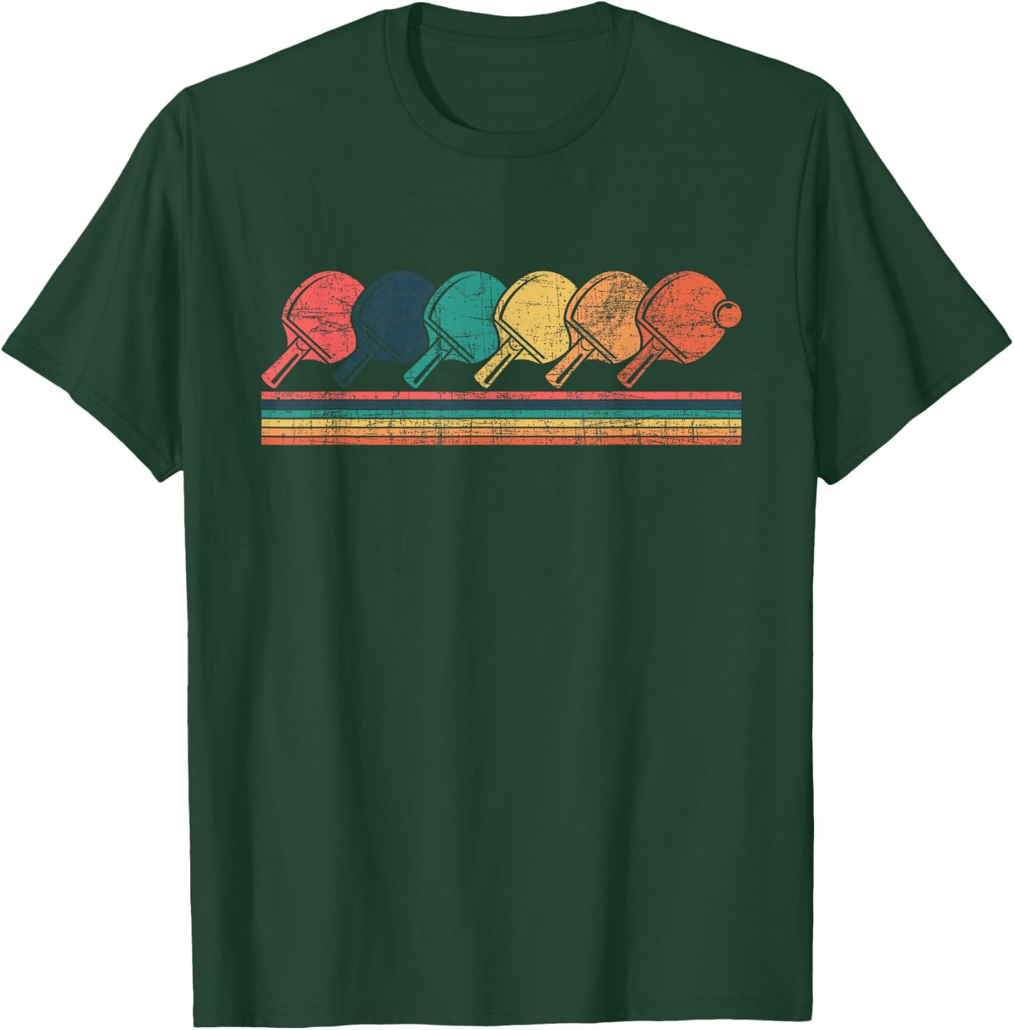 Retro Table Tennis - Tournament Player Ping Pong Enthusiast T-Shirt - T-Shirt | Forest