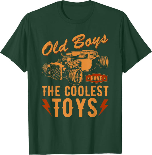 Funny Hot Rod Grandpa Old Boys Quote, Vintage Rat Rod T-Shirt - T-Shirt | Forest