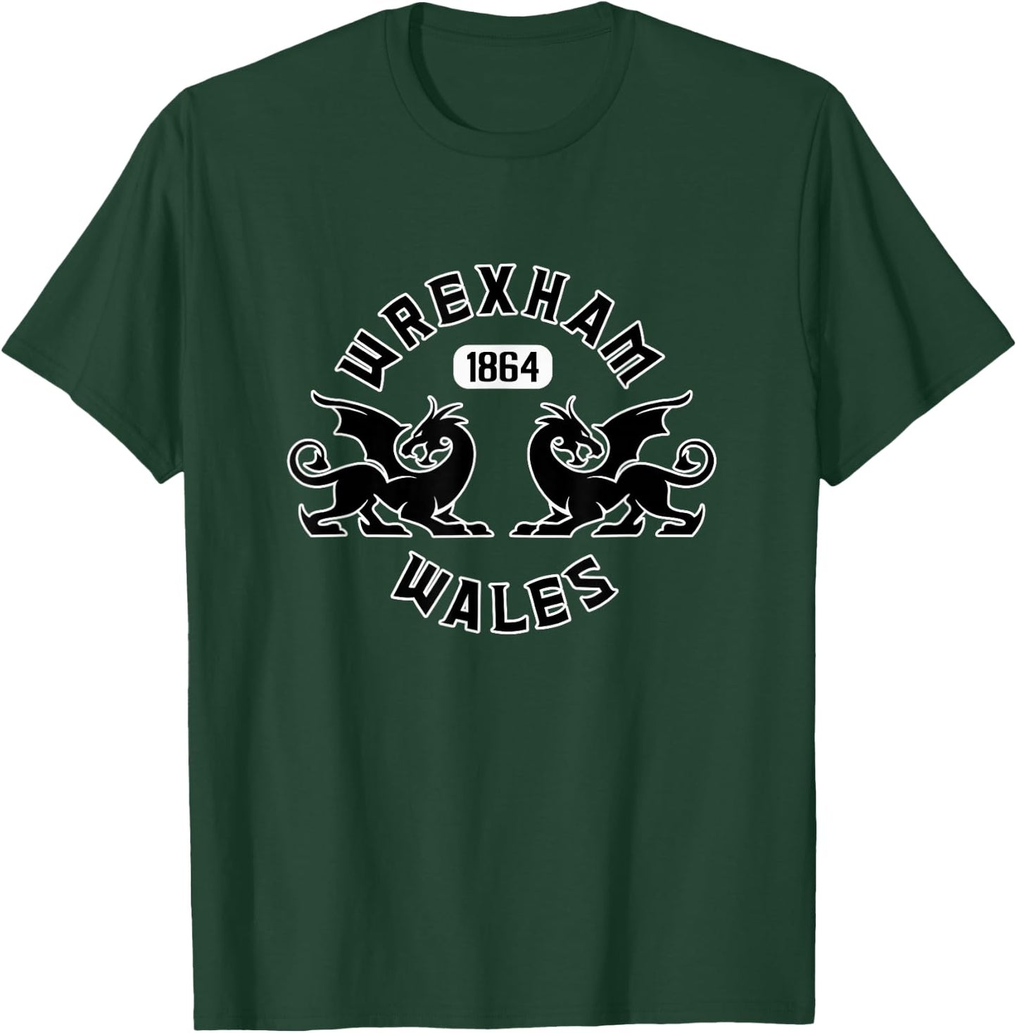 Wrexham Wales 1864 Twin Dragons T-Shirt - T-Shirt | Forest