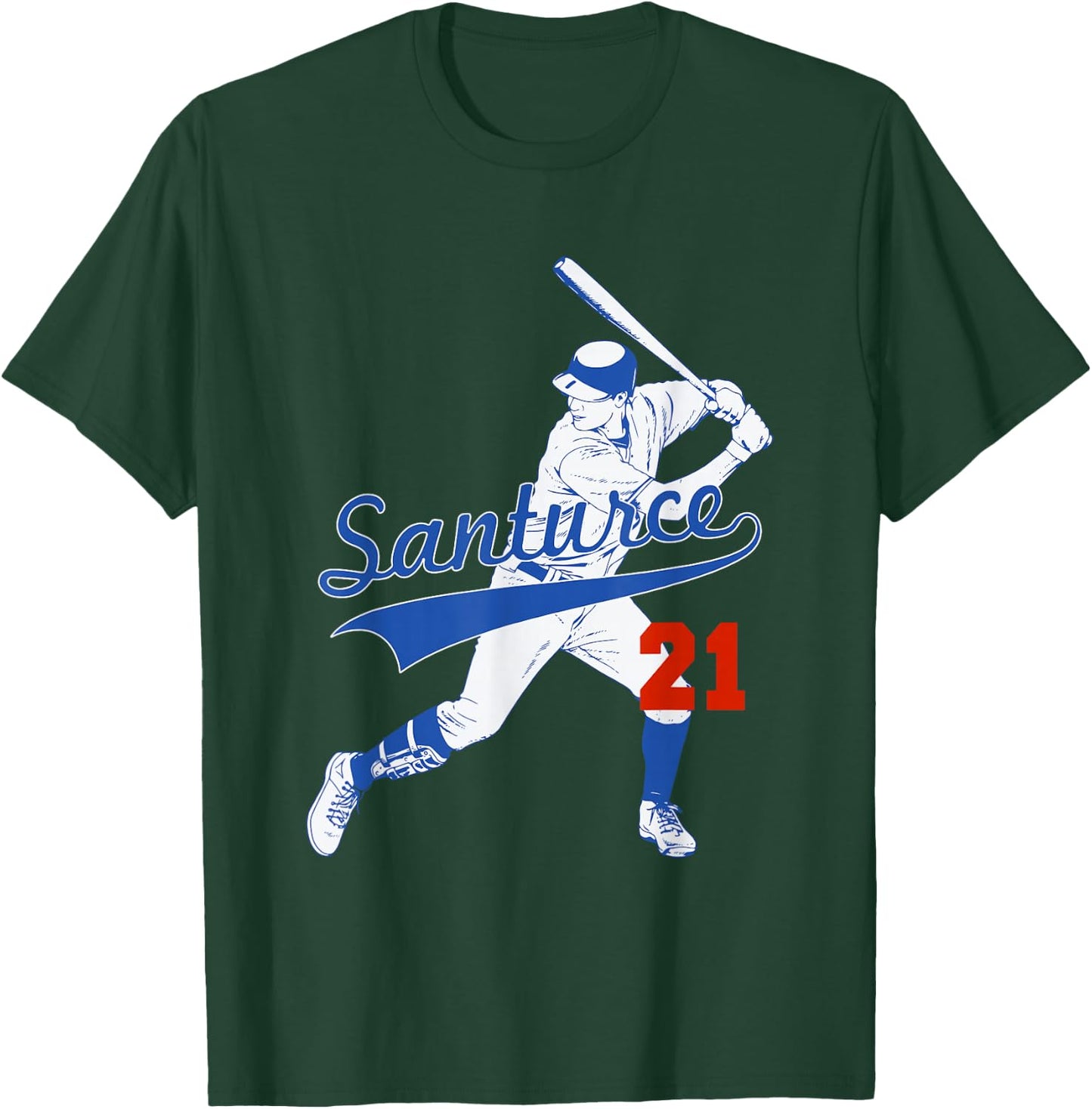 Retro Puerto Rico Santurce 21 Puerto Rican Baseball Player T-Shirt - T-Shirt | Forest