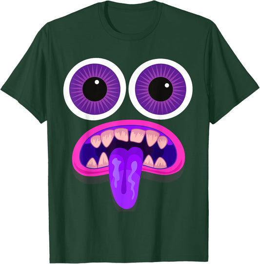 Men's Women's Purple Monster Face Halloween Costume T-Shirt - T-Shirt | Forest