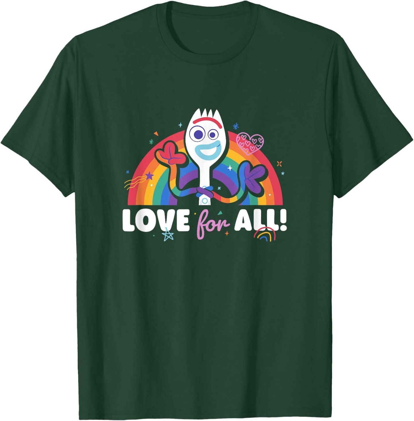 Disney Pixar Toy Story 4 Rainbow Forky Love for All T-Shirt - T-Shirt | Forest