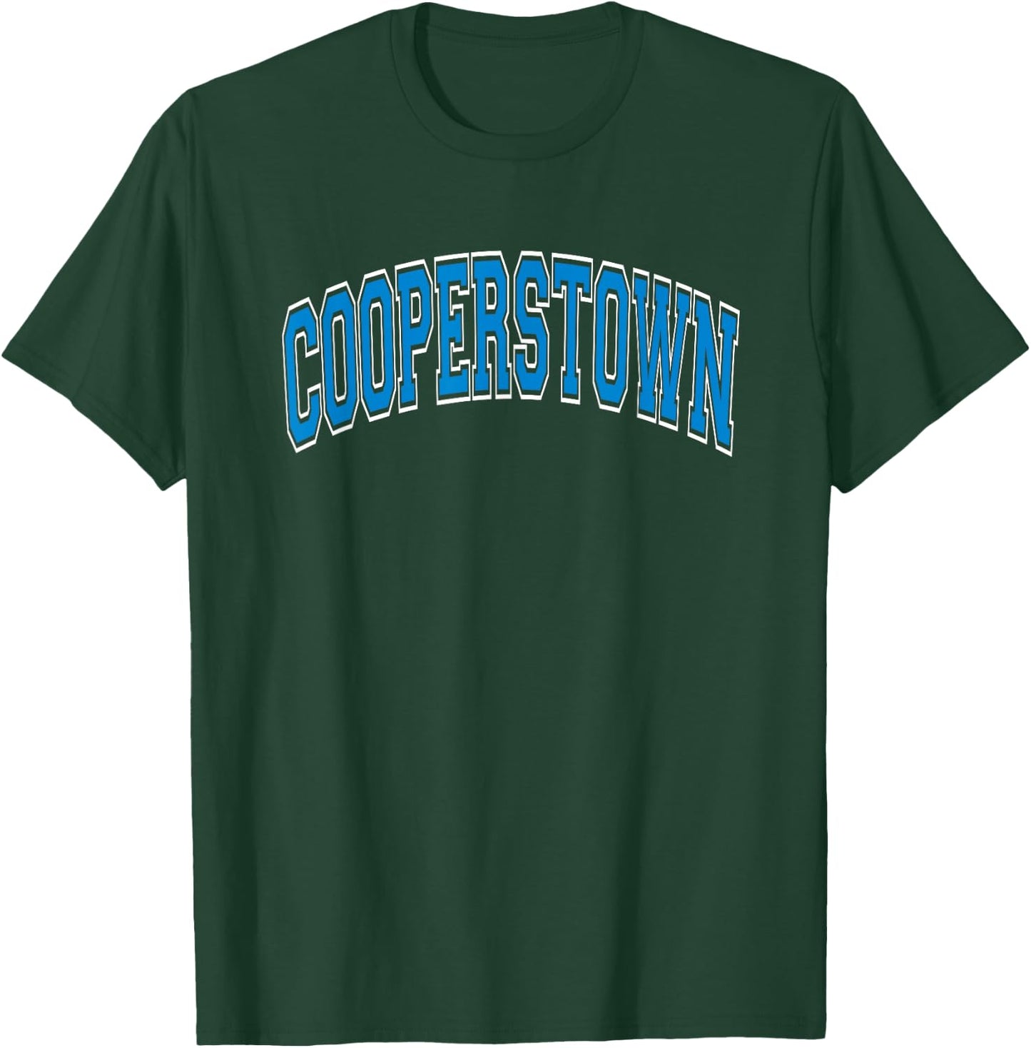 Cooperstown Arched Blue Text T-Shirt - T-Shirt | Forest
