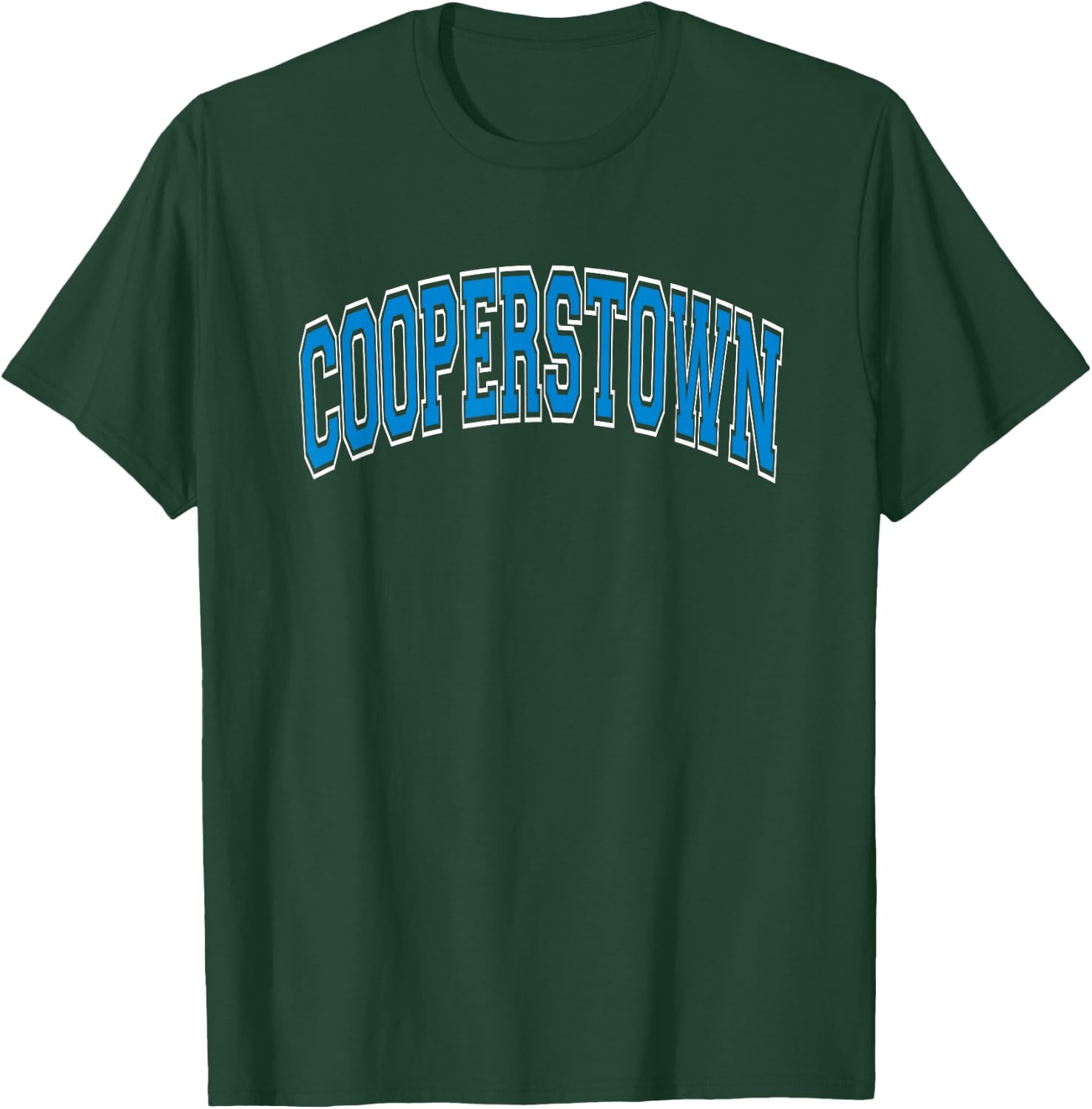 Cooperstown Arched Blue Text T-Shirt - T-Shirt | Forest