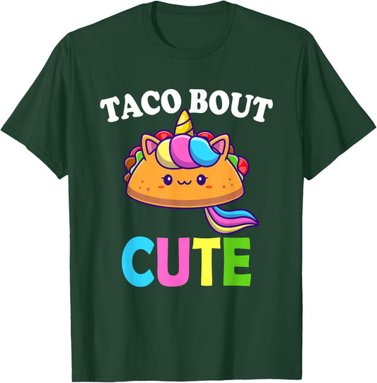 Funny Taco Lover TACO BOUT CUTE Girl Boy Kids Toddlers T-Shirt - T-Shirt | Forest