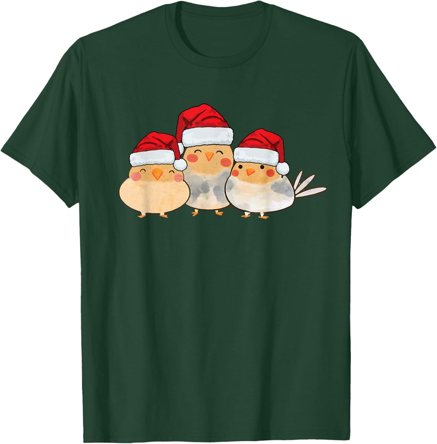 Cockatiel Lutino yellow cute birds wearing christmas costume T-Shirt - T-Shirt | Forest
