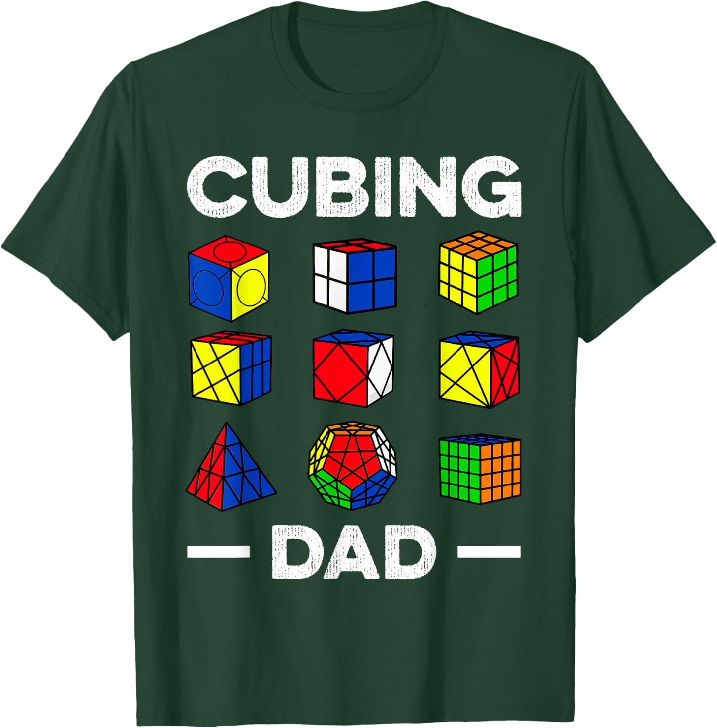 Cubing Dad Speedcubing Speedsolving Cuber T-Shirt - T-Shirt | Forest