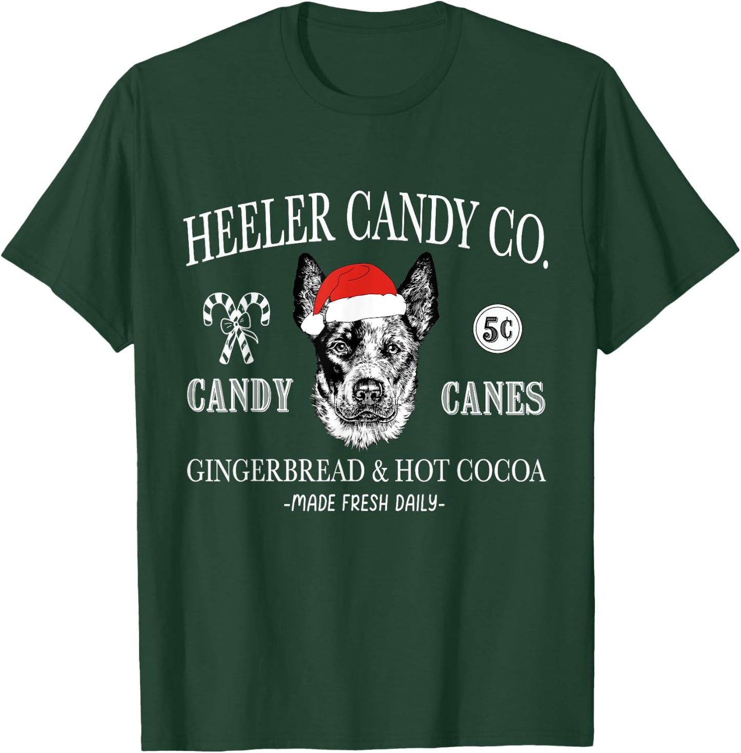 Funny Santa Australian Cattle Dog Christmas Vintage Holiday Men Women Kids T-Shirt - T-Shirt | Forest