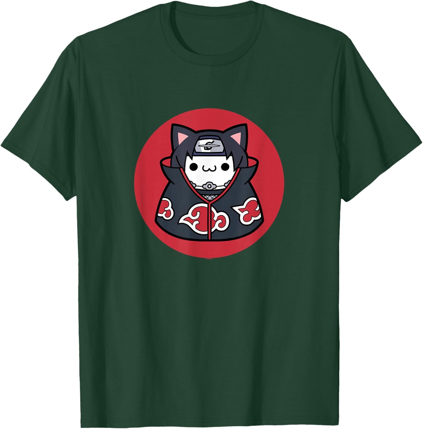 Nyaruto Cute Itachi Uchiha Cat Circle Big Chest Portrait V2 T-Shirt - T-Shirt | Forest