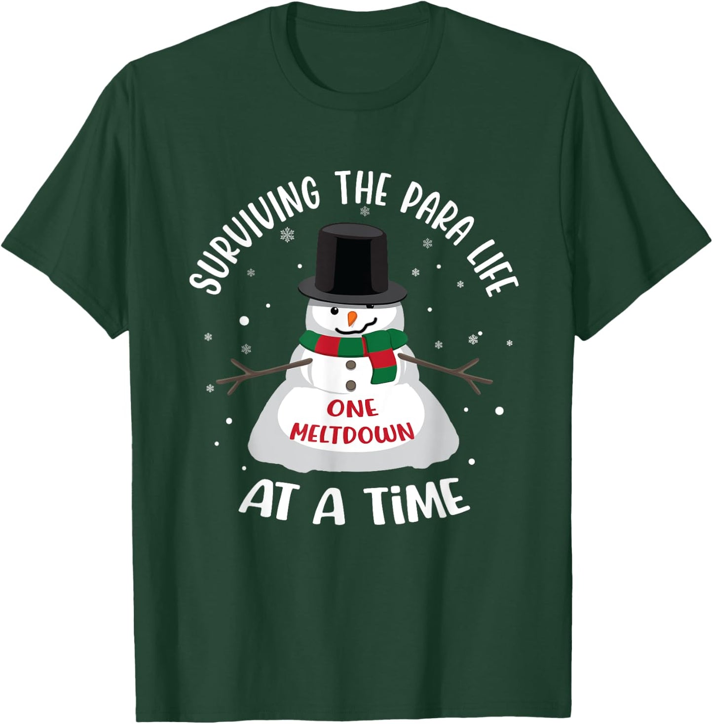 Surviving The Para Life One Meltdown At A Time Funny Xmas T-Shirt - T-Shirt | Forest