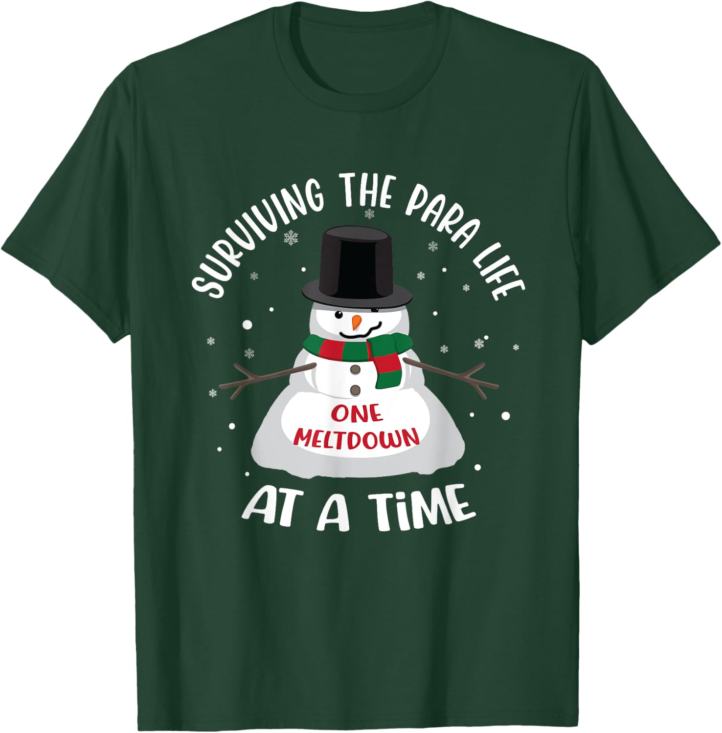 Surviving The Para Life One Meltdown At A Time Funny Xmas T-Shirt - T-Shirt | Forest