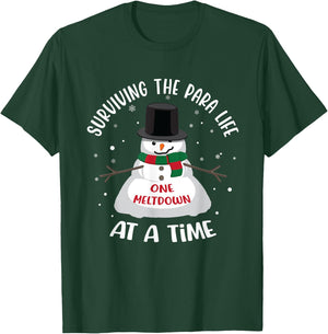 Surviving The Para Life One Meltdown At A Time Funny Xmas T-Shirt - T-Shirt | Forest