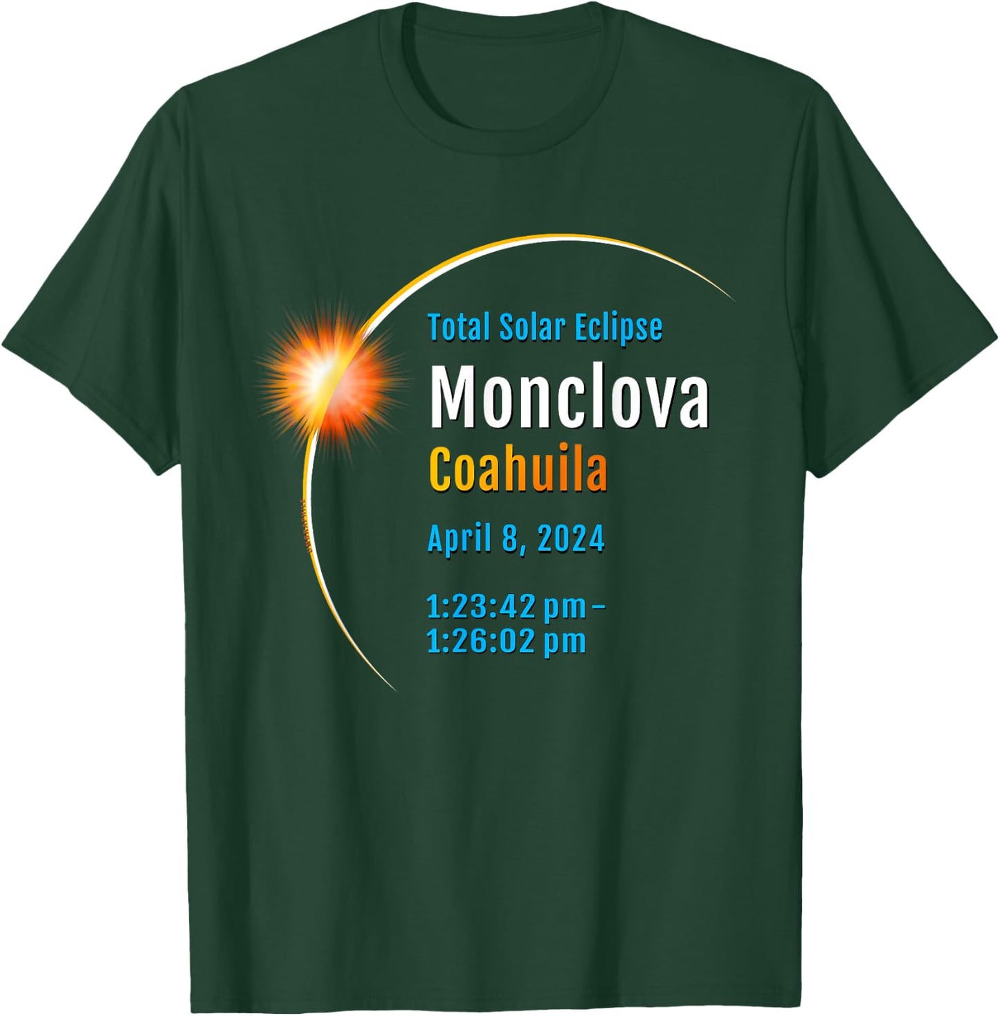 Monclova Coahuila Mexico Total Solar Eclipse 2024 :: 1 :: T-Shirt - T-Shirt | Forest