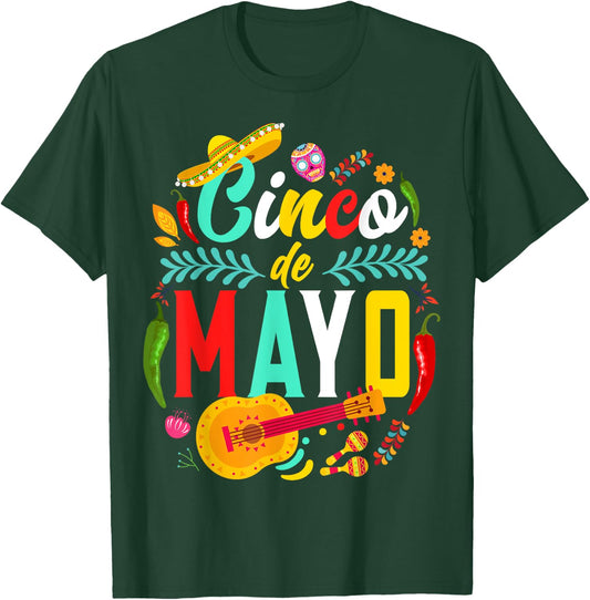 Cinco De Mayo Mexican Fiesta celebrate 5 De Mayo May 5 T-Shirt - T-Shirt | Forest