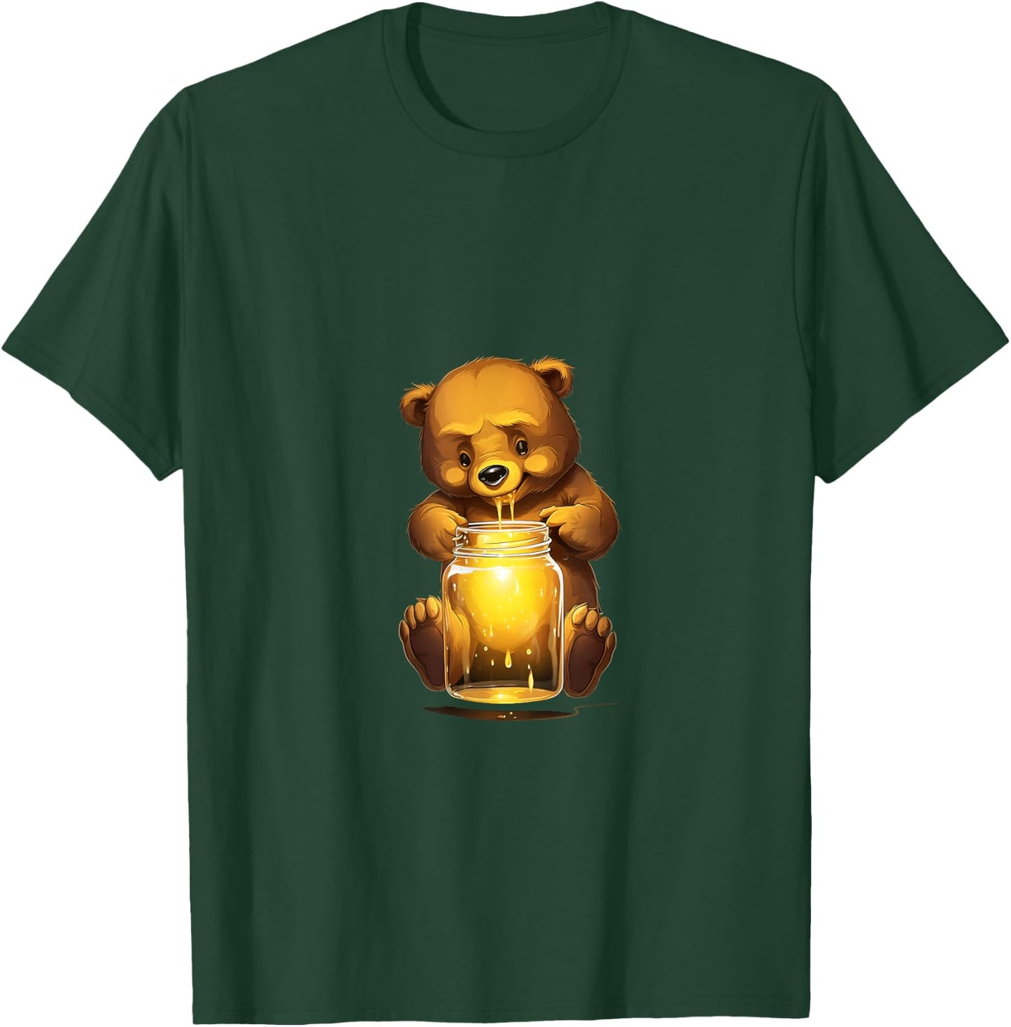 Bear Honey Jar Grizzly Kawaii T-Shirt - T-Shirt | Forest