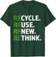 Cool Recycle Reuse Renew Rethink quote Earth Day Environment T-Shirt - T-Shirt | Forest