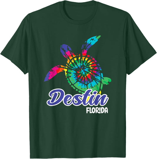 Destin Florida Souvenirs Destin Beach Tie Dye Sea Turtles T-Shirt - T-Shirt | Forest