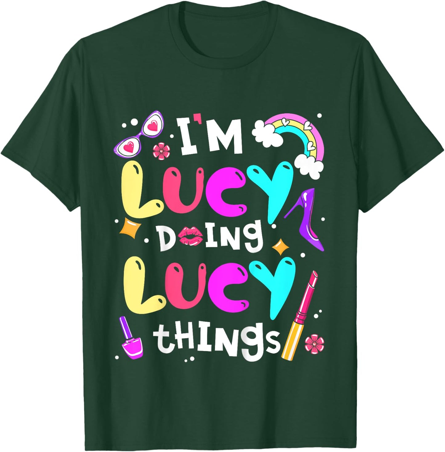 Kids I'm Lucy Doing Lucy Things Cute Girls Personalized Name T-Shirt - T-Shirt | Forest