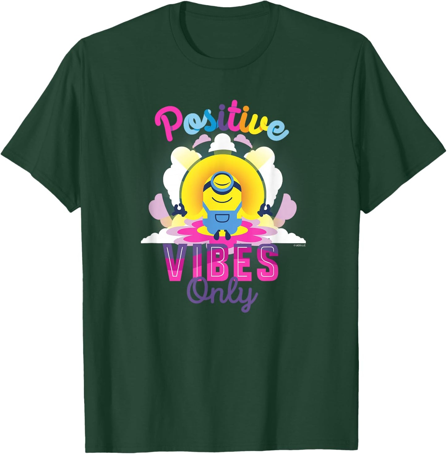 Minions Stuart Positive Vibes Only Poster T-Shirt - T-Shirt | Forest