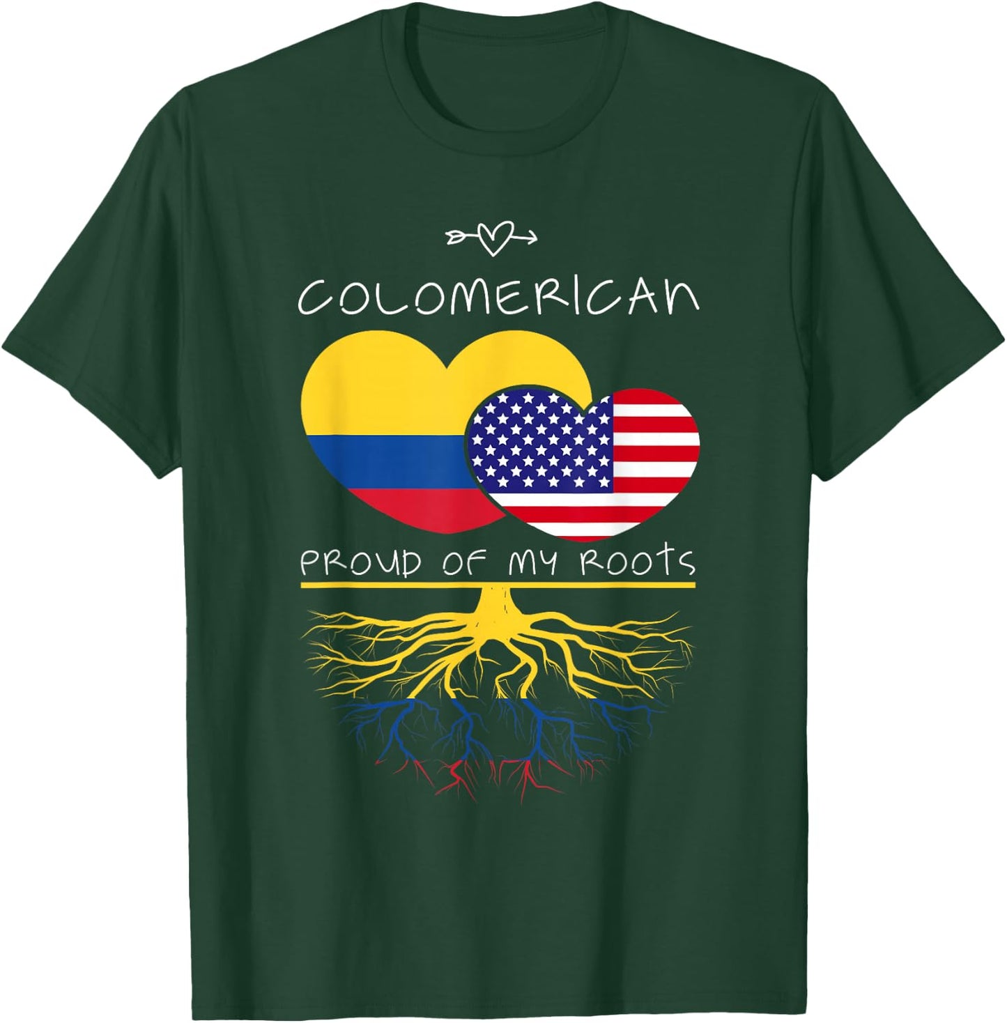 Colombia USA Proud Of Both Countries Colomerican T-Shirt - T-Shirt | Forest