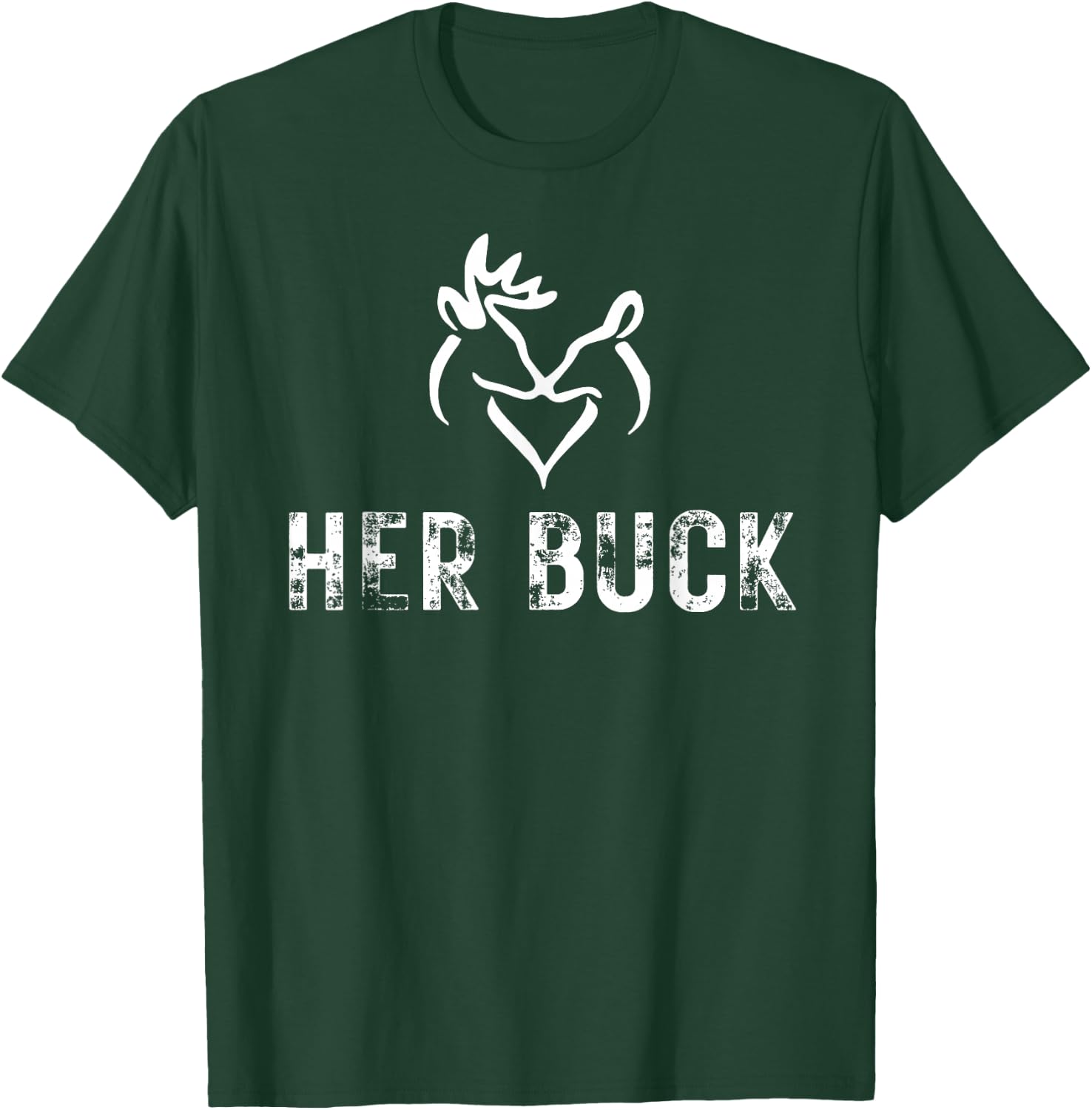 Her Buck Matching Hunting Couples Valentines Day BF T-Shirt - T-Shirt | Forest