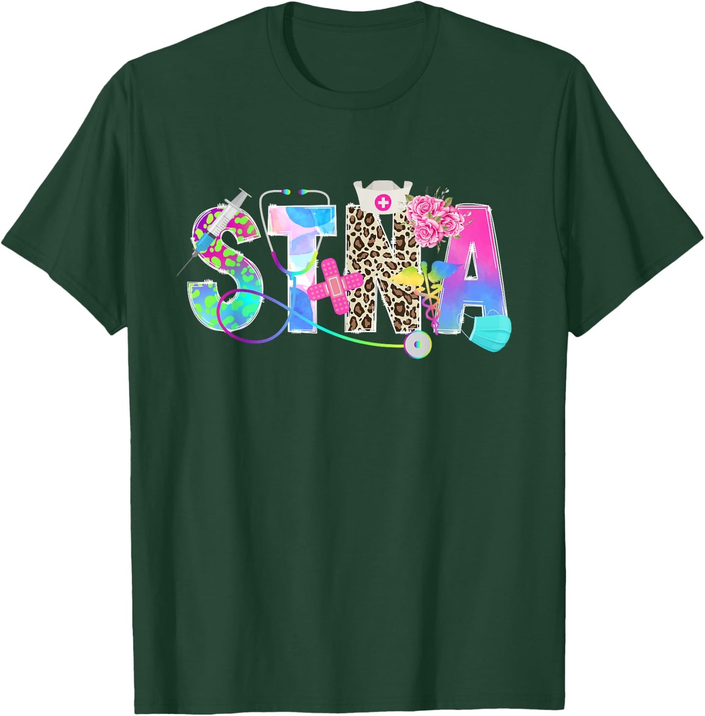 STNA State Tested Nursing Assistant Cute STNA Nurse T-Shirt - T-Shirt | Forest