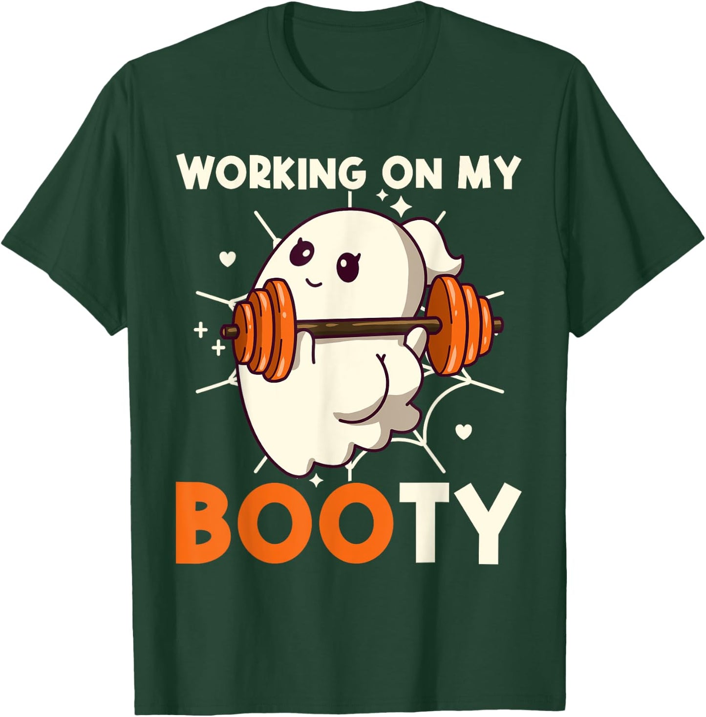 Working On My Booty Ghost Boo Gym Lover Halloween Funny T-Shirt - T-Shirt | Forest