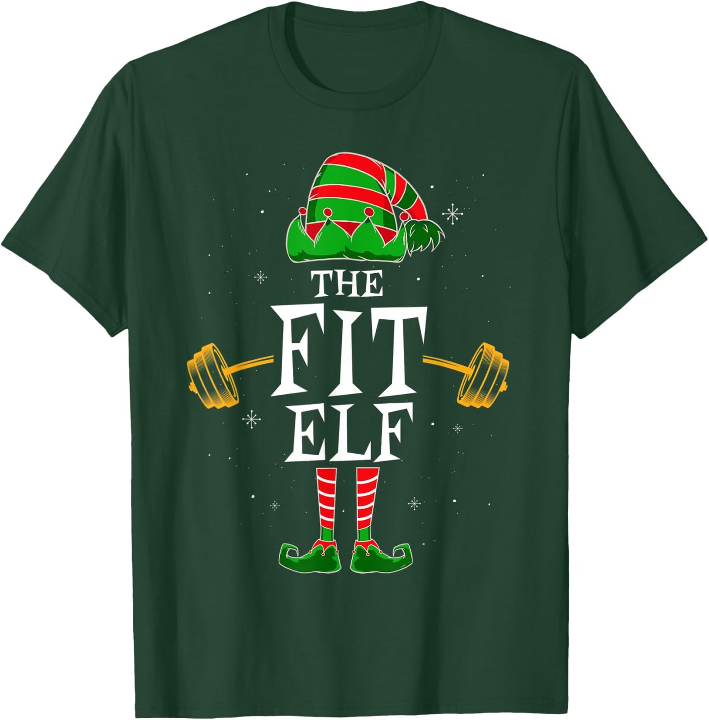 Fit Elf Group Matching Family Christmas Gym Fitness T-Shirt - T-Shirt | Forest