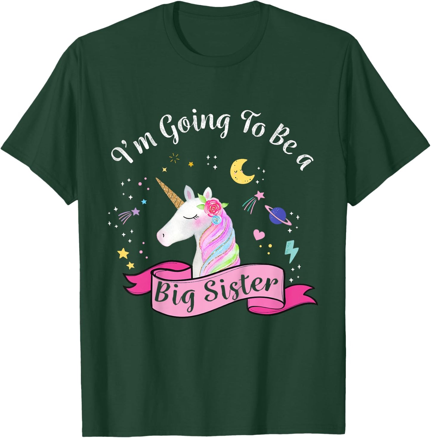 Big Sister Unicorn Shirt I'm Going to be a Big Sister T-Shirt - T-Shirt | Forest
