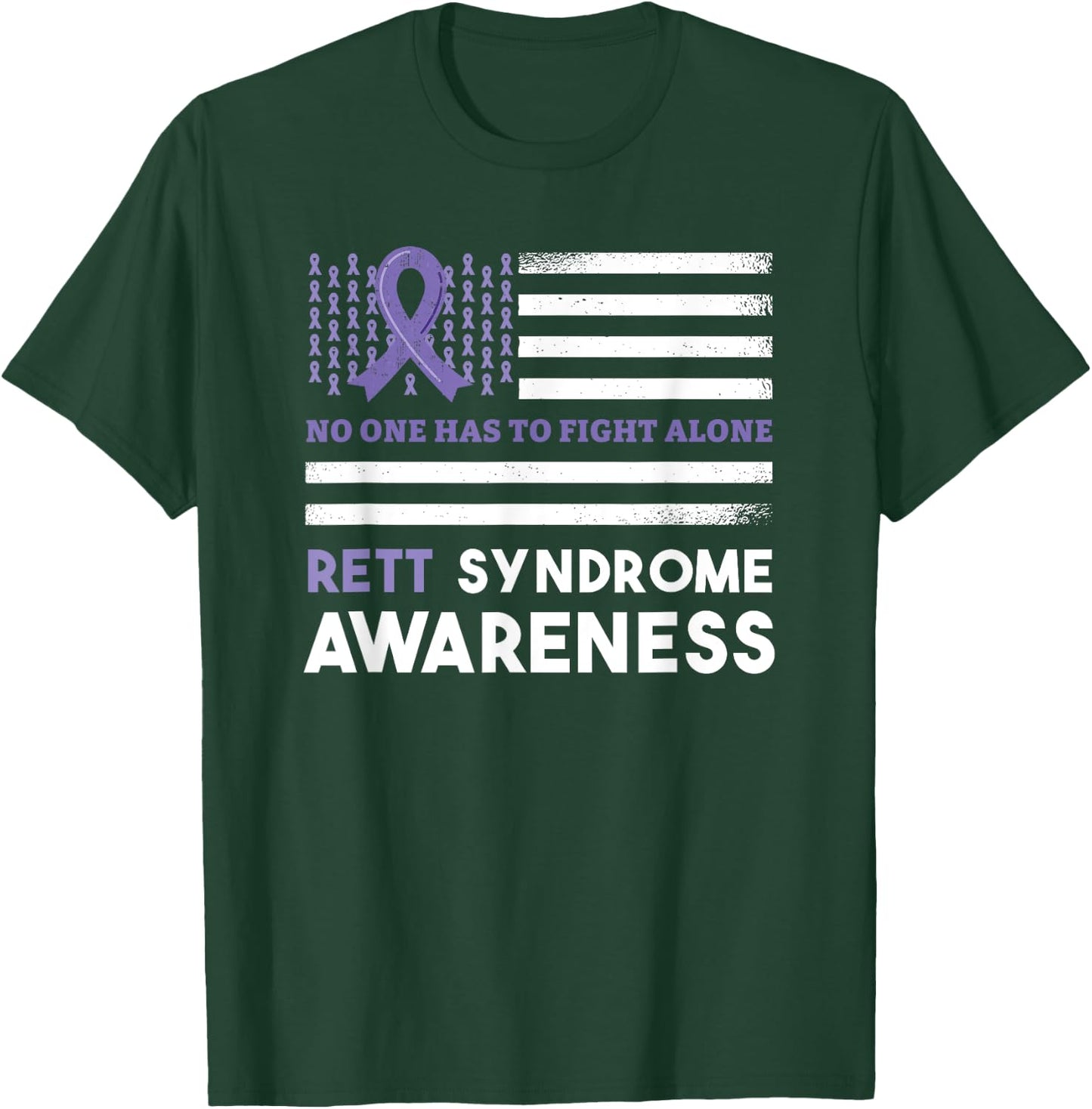 Rett Syndrome Awareness Butterfly Ribbon Purple Support T-Shirt - T-Shirt | Forest