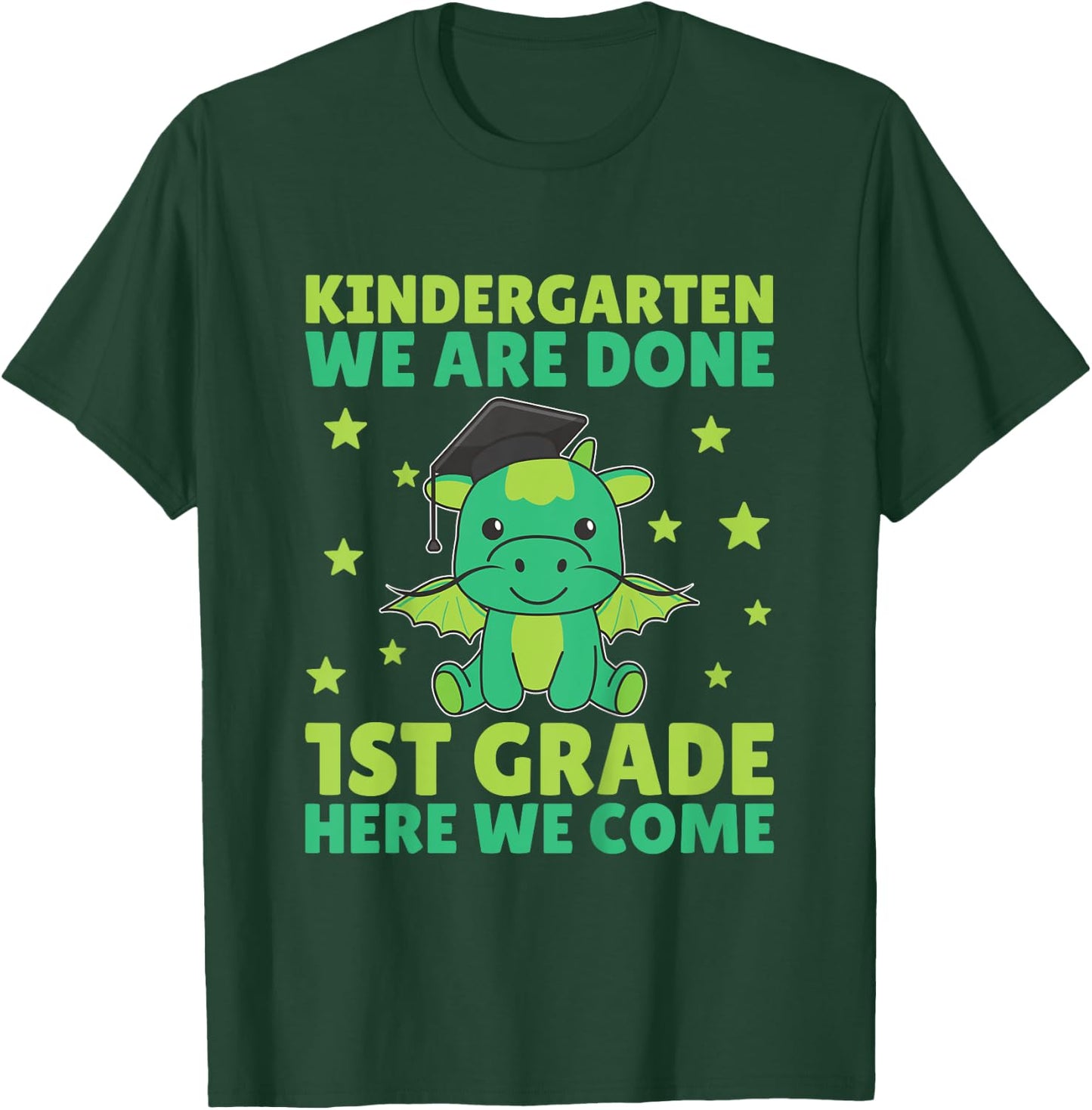 Kids Kids Kindergarten Graduate Dragon Graduation T-Shirt - T-Shirt | Forest