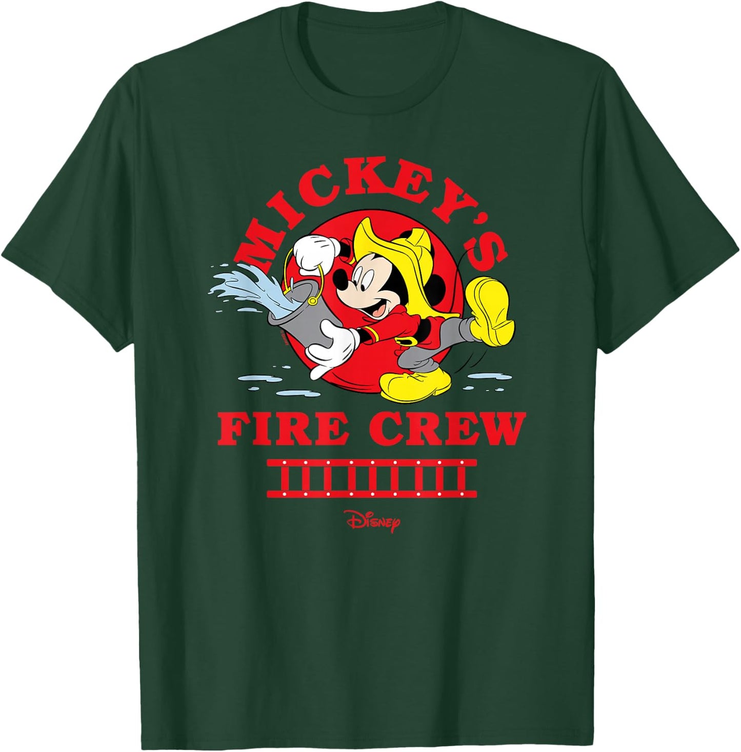 Mickey - FIre Crew Mickey Water Bucket T-Shirt - T-Shirt | Forest