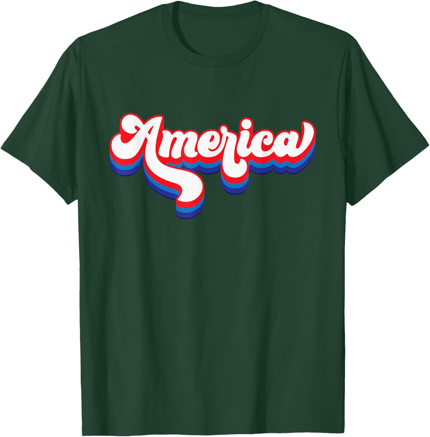 Retro USA 4th of July America Patriotic Independence T-Shirt - T-Shirt | Forest