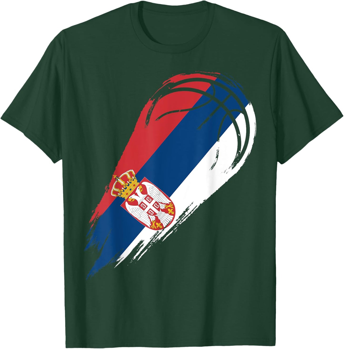Basketball with flag of Patriotic Serbia T-Shirt - T-Shirt | Forest
