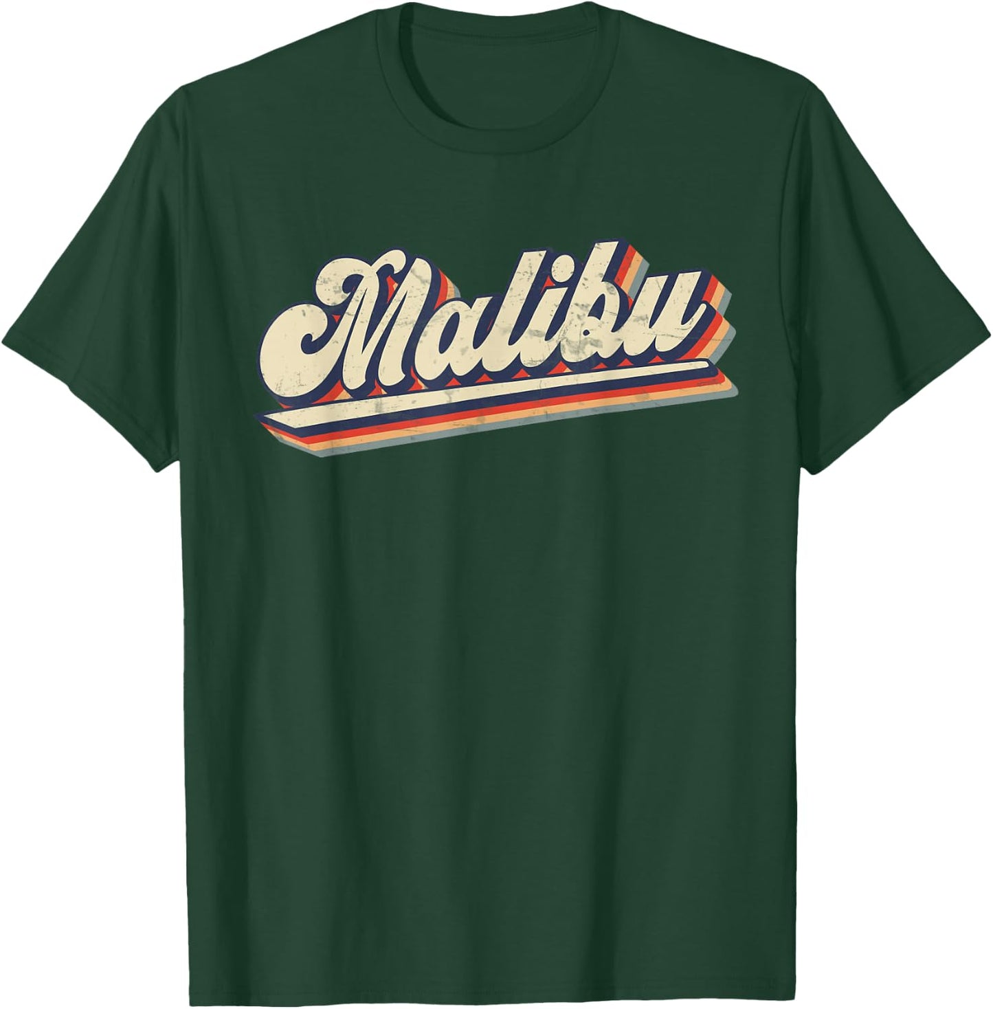 Retro Malibu Beach California Saying - Surfer T-Shirt - T-Shirt | Forest